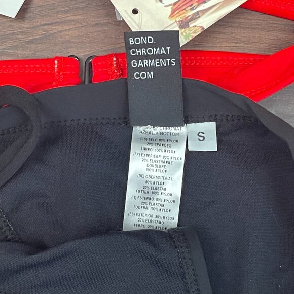 Chromat Bikini Top and Bottom NWT Black/Red Sz S NWT - Picture 8 of 11